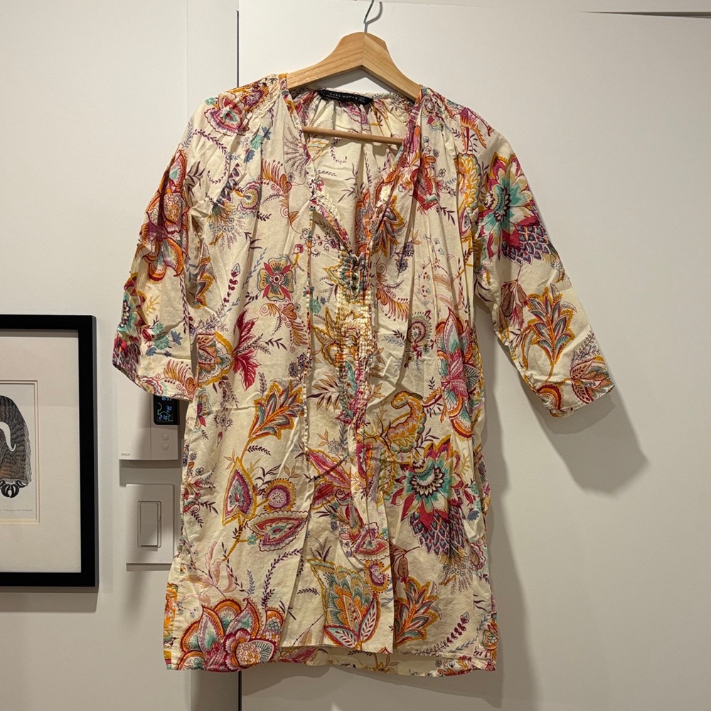 Zara Cream Floral Men's Shirt